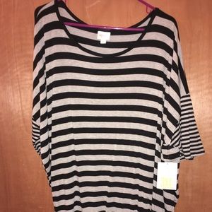 New LuLaRoe Irma 3XL Black Grey Stripes